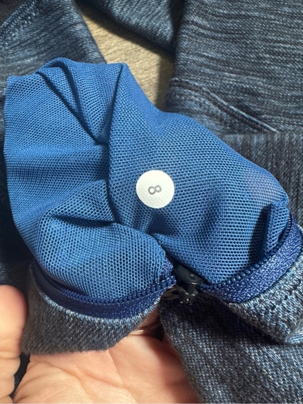 Lululemon Define Jacket Luon Heathered Blue Black Paneled Size 8 Fitted - Picture 10 of 12
